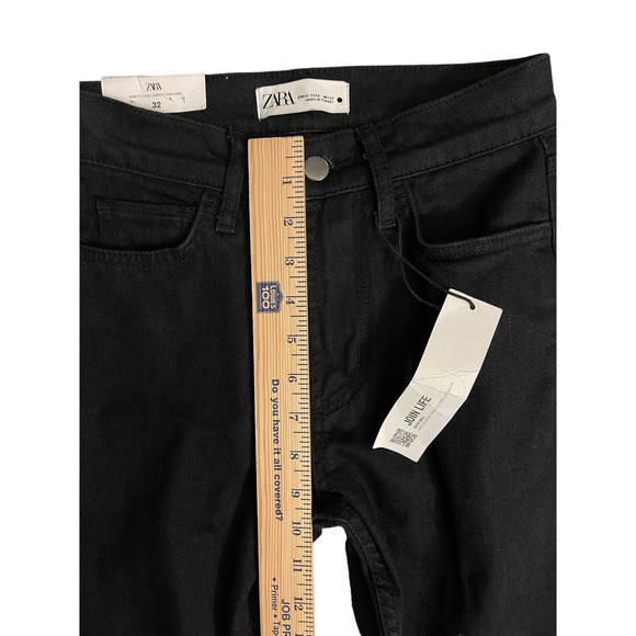 NWT Zara Signature Slim Fit / Full Length / High Rise Jeans in Black Size 0 - Picture 6 of 12